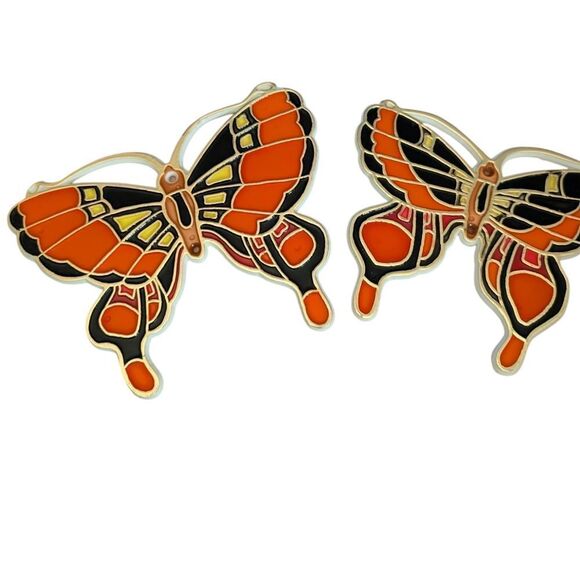 Vintage 70s Butterfly wall decor‎ set of 2 - Picture 1 of 7